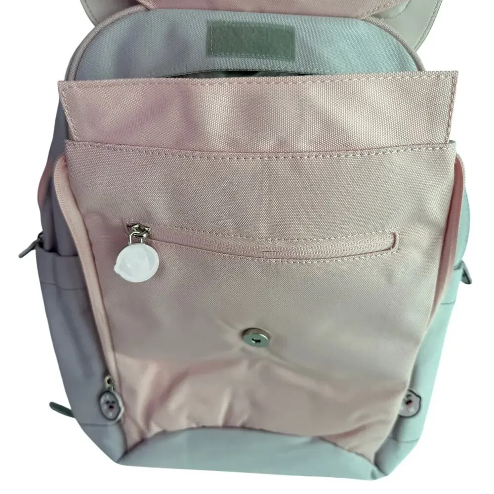 Cat Backpack Pink Mint School Kids Bookbag Bow Design